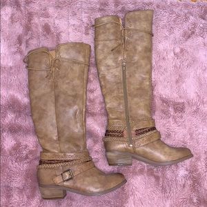 Tall western leather boots
